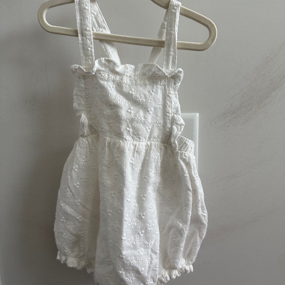 White Eyelet Kids Romper